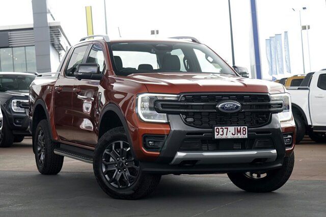 Demo Ford Ranger PY 2024.00MY Wildtrak Toowoomba, 2023 Ford Ranger PY 2024.00MY Wildtrak Sedona Orange 10 Speed Sports Automatic Double Cab Pick Up