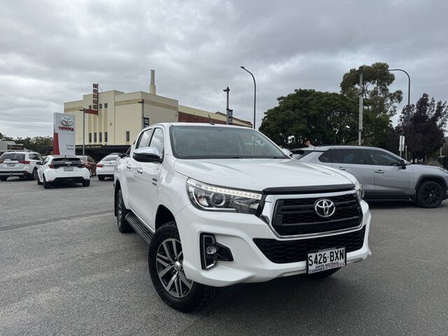 Pre-Owned Toyota Hilux GUN126R SR5 Double Cab Hawthorn, 2018 Toyota Hilux GUN126R SR5 Double Cab Glacier White 6 Speed Sports Automatic Utility