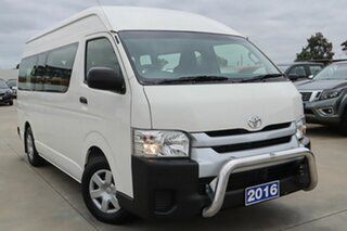 2016 Toyota HiAce TRH223R Commuter High Roof Super LWB White 6 Speed Automatic Bus