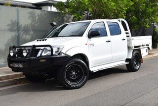 2015 Toyota Hilux KUN26R MY14 SR Double Cab White 5 Speed Automatic Cab Chassis.