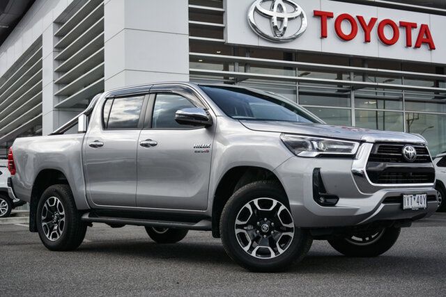 Pre-Owned Toyota Hilux GUN136R SR5 Double Cab 4x2 Hi-Rider South Morang, 2023 Toyota Hilux GUN136R SR5 Double Cab 4x2 Hi-Rider Silver Sky 6 Speed Sports Automatic Utility