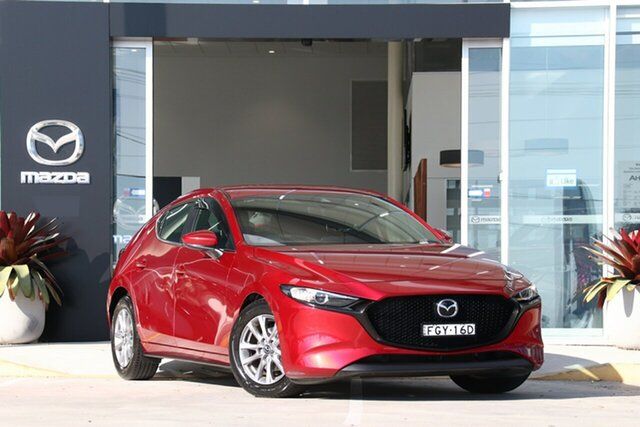 Used Mazda 3 BP2H7A G20 SKYACTIV-Drive Pure Kirrawee, 2020 Mazda 3 BP2H7A G20 SKYACTIV-Drive Pure Red 6 Speed Sports Automatic Hatchback
