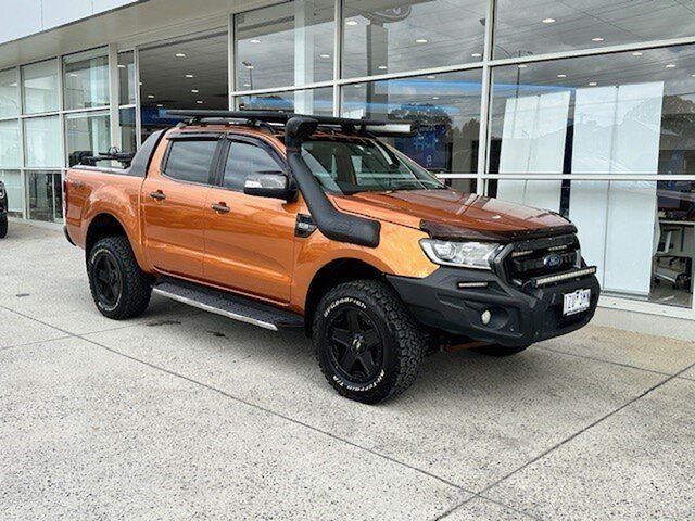 Used Ford Ranger PX MkII 2018.00MY Wildtrak Double Cab Ferntree Gully, 2017 Ford Ranger PX MkII 2018.00MY Wildtrak Double Cab Orange 6 Speed Sports Automatic Utility