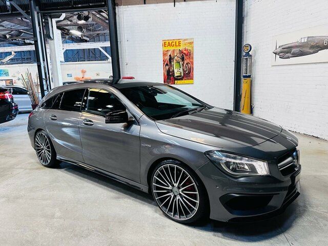 Used Mercedes-Benz CLA-Class X117 806MY CLA45 AMG Shooting Brake SPEEDSHIFT DCT 4MATIC Port Melbourne, 2016 Mercedes-Benz CLA-Class X117 806MY CLA45 AMG Shooting Brake SPEEDSHIFT DCT 4MATIC Grey 7 Speed