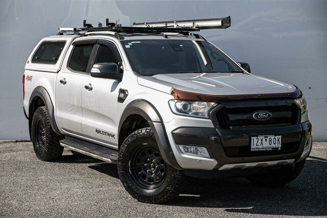 Used Ford Ranger PX MkII Wildtrak Double Cab Keysborough, 2017 Ford Ranger PX MkII Wildtrak Double Cab Silver 6 Speed Sports Automatic Utility