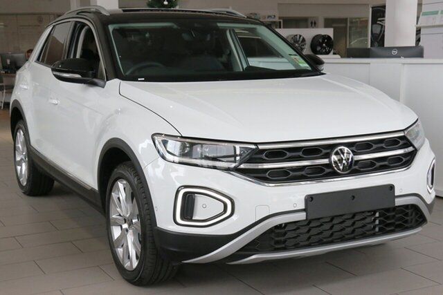 New Volkswagen T-ROC D11 MY24 110TSI Style Port Melbourne, 2023 Volkswagen T-ROC D11 MY24 110TSI Style Pure White/Black Roof 8 Speed Sports Automatic Wagon