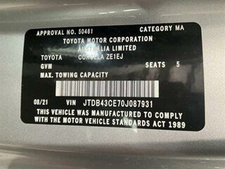 2021 Toyota Corolla Mzea12R Ascent Sport Silver Direct Shift CVT Sedan