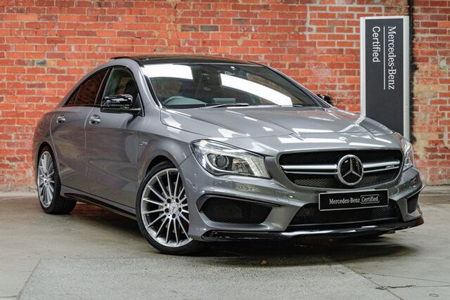 Certified Pre-Owned Mercedes-Benz CLA-Class C117 805+055MY CLA45 AMG SPEEDSHIFT DCT 4MATIC Mulgrave, 2015 Mercedes-Benz CLA-Class C117 805+055MY CLA45 AMG SPEEDSHIFT DCT 4MATIC Mountain Grey 7 Speed