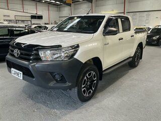 2018 Toyota Hilux GUN135R MY17 Workmate Hi-Rider White 6 Speed Automatic Dual Cab Utility.