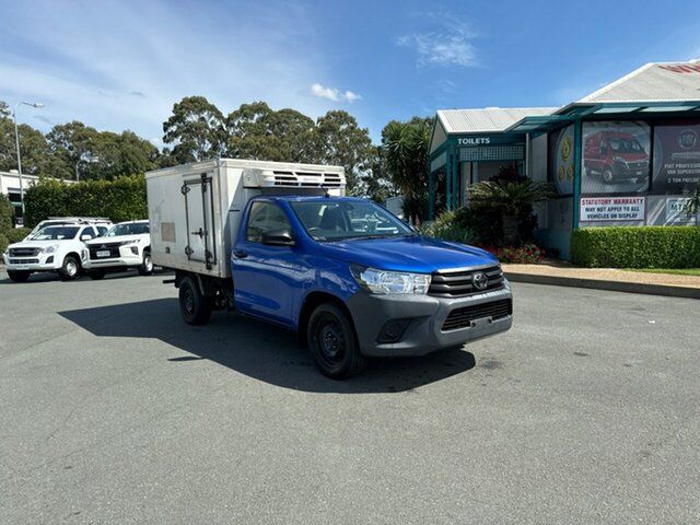 Used Toyota Hilux TGN121R Workmate 4x2 Acacia Ridge, 2019 Toyota Hilux TGN121R Workmate 4x2 Blue 5 speed Manual Cab Chassis