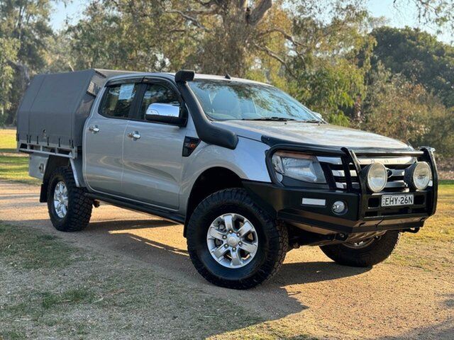 Used Ford Ranger PX XLS Double Cab Wodonga, 2014 Ford Ranger PX XLS Double Cab Silver 6 Speed Manual Utility
