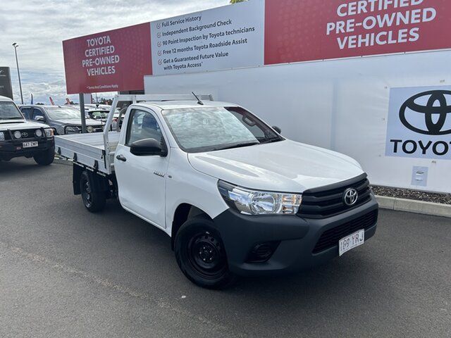 Pre-Owned Toyota Hilux TGN121R MY19 Workmate Warwick, 2018 Toyota Hilux TGN121R MY19 Workmate Glacier White 5 Speed Manual Cab Chassis