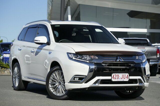 Pre-Owned Mitsubishi Outlander ZL MY19 PHEV AWD Exceed North Lakes, 2019 Mitsubishi Outlander ZL MY19 PHEV AWD Exceed White 1 Speed Automatic Wagon Hybrid