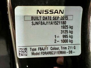 2015 Nissan Qashqai J11 TI Black 1 Speed Constant Variable Wagon