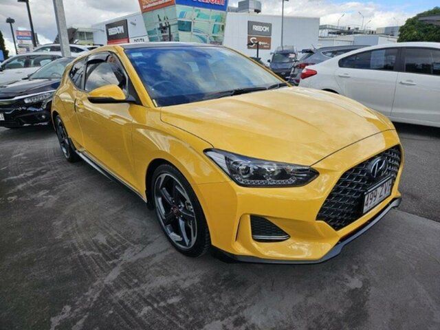 Used Hyundai Veloster JS MY20 Turbo Coupe D-CT Premium Springwood, 2019 Hyundai Veloster JS MY20 Turbo Coupe D-CT Premium Thunder Yellow 7 Speed