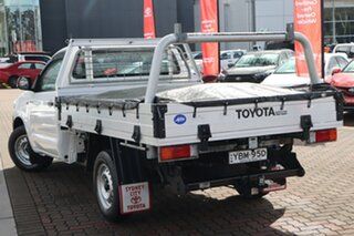 2014 Toyota Hilux TGN16R MY14 Workmate 4x2 Glacier White 5 Speed Manual Cab Chassis.