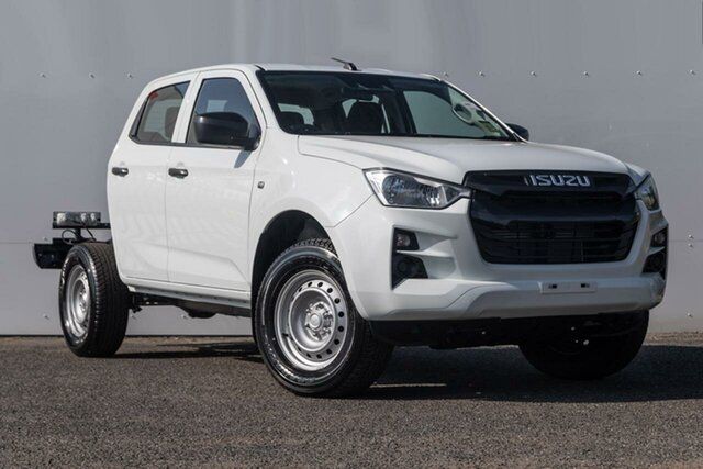 New Isuzu D-MAX RG MY23 SX Crew Cab 4x2 High Ride Keysborough, 2023 Isuzu D-MAX RG MY23 SX Crew Cab 4x2 High Ride White 6 Speed Sports Automatic Cab Chassis