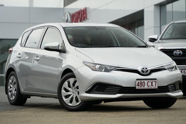 Pre-Owned Toyota Corolla ZRE182R Ascent S-CVT Woolloongabba, 2016 Toyota Corolla ZRE182R Ascent S-CVT Silver Pearl 7 Speed Constant Variable Hatchback