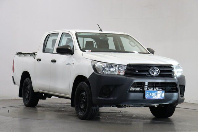 Used Toyota Hilux TGN121R Workmate Double Cab 4x2 Victoria Park, 2017 Toyota Hilux TGN121R Workmate Double Cab 4x2 White 6 Speed Sports Automatic Utility