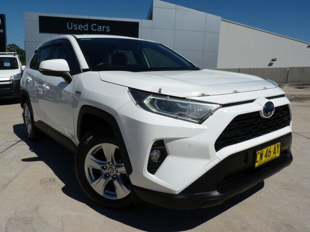 Pre-Owned Toyota RAV4 Axah54R GX eFour Blacktown, 2019 Toyota RAV4 Axah54R GX eFour Glacier White 6 Speed Constant Variable Wagon Hybrid