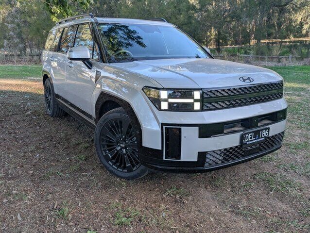 Demo Hyundai Santa Fe Wangaratta, 2024 Hyundai Santa Fe SANTA FE MX5.V1 S.FE HEV 7S CAL BLK 1.6T AWD AUTO (HKW7D5G1G Typhoon Silver