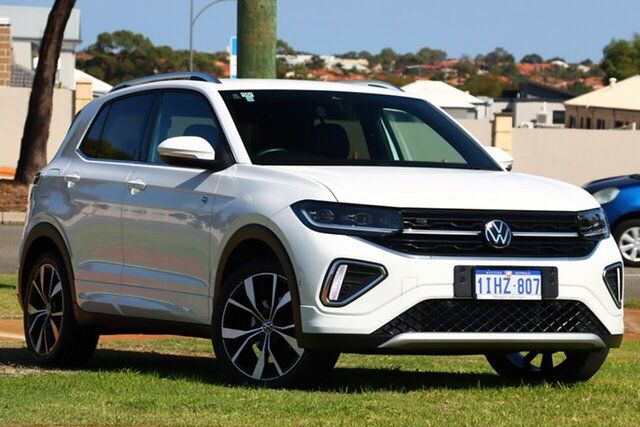 Demo Volkswagen T-Cross D31 MY24 85TSI DSG FWD R-Line Wangara, 2024 Volkswagen T-Cross D31 MY24 85TSI DSG FWD R-Line Pure White 7 Speed