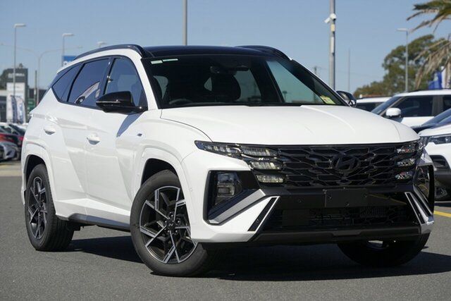 Demo Hyundai Tucson NX4.V3 MY25 Premium AWD N Line Aspley, 2024 Hyundai Tucson NX4.V3 MY25 Premium AWD N Line White Cream 6 Speed Automatic Wagon Hybrid