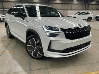 2025 Skoda Kodiaq PS MY25 140TSI DSG Sportline Moon White 7 Speed Sports Automatic Dual Clutch Wagon.