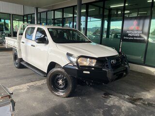 2018 Toyota Hilux GUN126R SR Double Cab White 6 Speed Sports Automatic Cab Chassis.