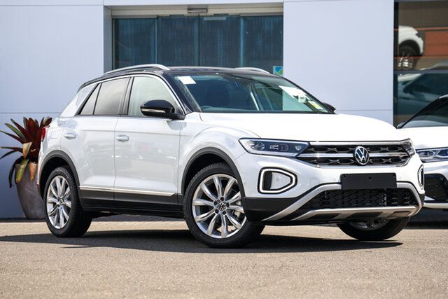 New Volkswagen T-ROC D11 MY25 110TSI Style Sutherland, 2025 Volkswagen T-ROC D11 MY25 110TSI Style Pure White 8 Speed Sports Automatic Wagon