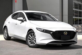 2025 Mazda 3 BP2H7A G20 SKYACTIV-Drive Pure White 6 Speed Sports Automatic Hatchback.