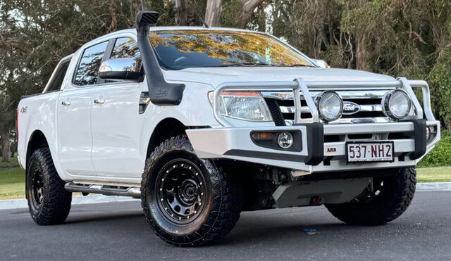 Used Ford Ranger PX XLT Double Cab Southport, 2014 Ford Ranger PX XLT Double Cab White 6 Speed Sports Automatic Double Cab