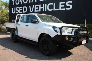 2019 Toyota Hilux GUN126R SR Double Cab Glacier White 6 Speed Sports Automatic Cab Chassis.