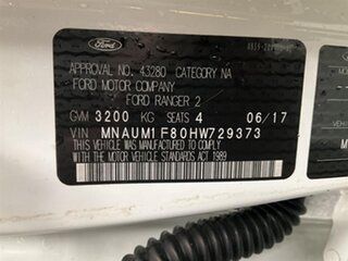 2017 Ford Ranger PX MkII MY17 XL 2.2 Hi-Rider (4x2) White 6 Speed Automatic Super Cab Chassis