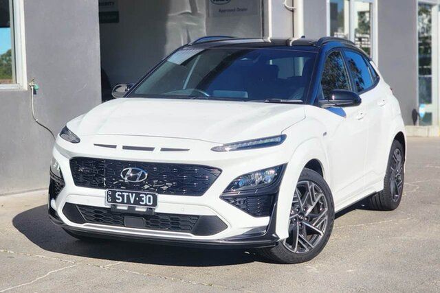 Used Hyundai Kona OS.V5 MY23 N-Line D-CT AWD Premium Albion, 2022 Hyundai Kona OS.V5 MY23 N-Line D-CT AWD Premium White 7 Speed Sports Automatic Dual Clutch