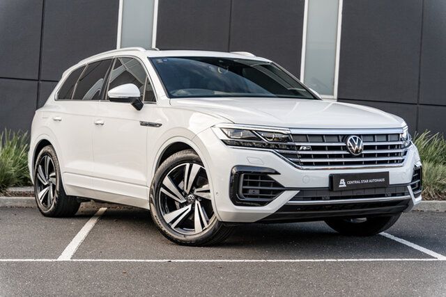 Used Volkswagen Touareg CR MY21 210TDI Tiptronic 4MOTION R-Line Narre Warren, 2021 Volkswagen Touareg CR MY21 210TDI Tiptronic 4MOTION R-Line Pure White 8 Speed Sports Automatic