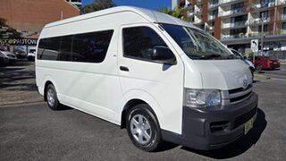 2009 Toyota HiAce TRH223R MY08 Commuter High Roof Super LWB White 4 Speed Automatic Bus.