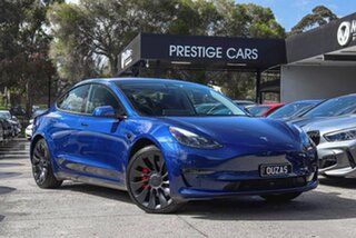 2022 Tesla Model 3 MY22 Performance AWD Blue 1 Speed Reduction Gear Sedan.
