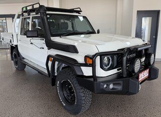 2024 Toyota Landcruiser Vdjl79R GXL Double Cab White 5 Speed Manual Cab Chassis.