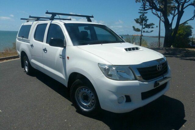 Used Toyota Hilux KUN16R MY14 SR Double Cab 4x2 Gladstone, 2014 Toyota Hilux KUN16R MY14 SR Double Cab 4x2 White 5 Speed Manual Utility
