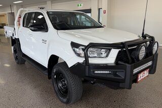 2025 Toyota Hilux GUN126R SR Double Cab White 6 Speed Sports Automatic Cab Chassis.