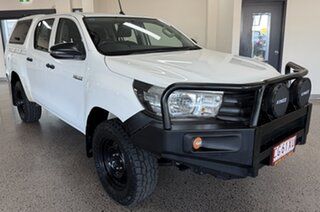 2018 Toyota Hilux GUN125R Workmate Double Cab White 6 Speed Sports Automatic Utility.