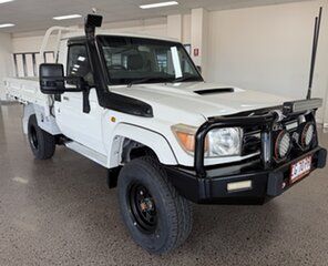 2010 Toyota Landcruiser VDJ79R MY10 GXL White 5 Speed Manual Cab Chassis.