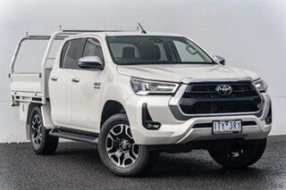 2021 Toyota Hilux GUN126R SR5 Double Cab White 6 Speed Sports Automatic Cab Chassis.