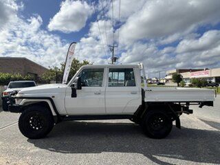 2019 Toyota Landcruiser VDJ79R MY18 Workmate (4x4) White 5 Speed Manual Double Cab Chassis