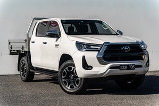 2022 Toyota Hilux GUN126R SR5 Double Cab White 6 Speed Sports Automatic Cab Chassis.