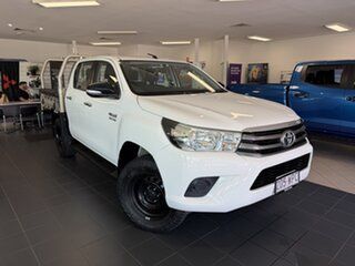 2016 Toyota Hilux GUN126R SR Double Cab White 6 Speed Sports Automatic Cab Chassis.