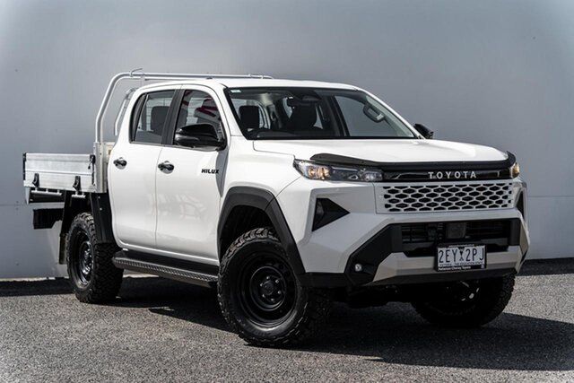 Used Toyota Hilux GUN227R SR Double Cab 48V Keysborough, 2026 Toyota Hilux GUN227R SR Double Cab 48V White 6 Speed Sports Automatic Cab Chassis