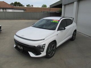 2023 Hyundai Kona OS.V5 MY23 N-Line D-CT AWD White 7 Speed Sports Automatic Dual Clutch Wagon