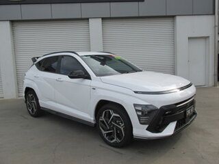 2023 Hyundai Kona OS.V5 MY23 N-Line D-CT AWD White 7 Speed Sports Automatic Dual Clutch Wagon.